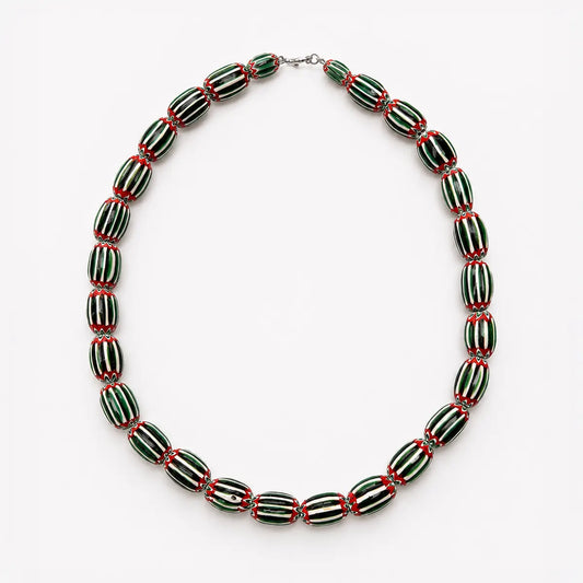 Aya Telephone Wire Necklace - Red and Black