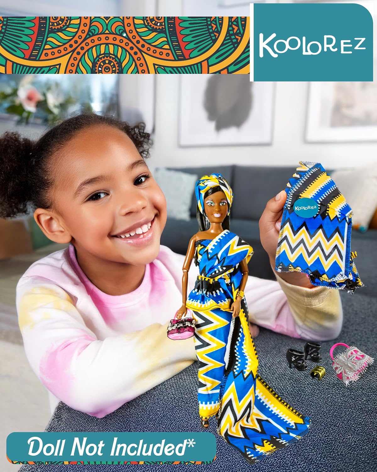 Colorful Aisha Doll Clothes for Afro Dolls – Celebrate Culture and Style through Inclusive Doll Play