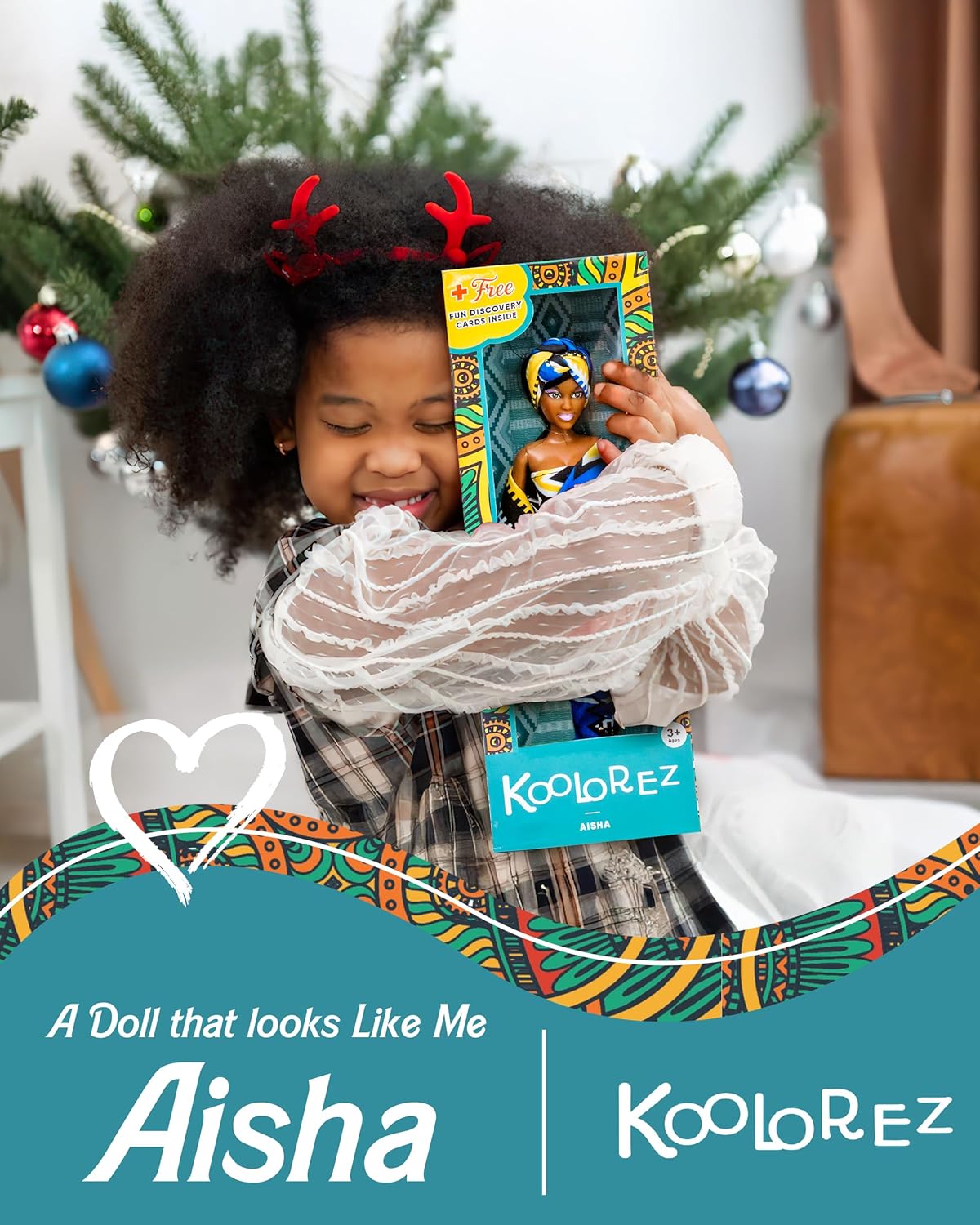 Aisha 12.5” Black Doll in Gift Box - Perfect Present for Girls