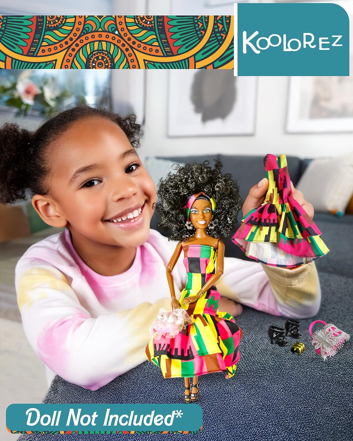 Colorful Maribel Outfit for Afro Dolls – Representing Culture, Confidence, and Style with Every Stitch