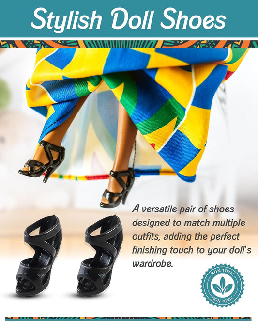 Olivia Baby Doll Outfit on Beautiful Black Doll – Promoting Representation and Style in Doll Play