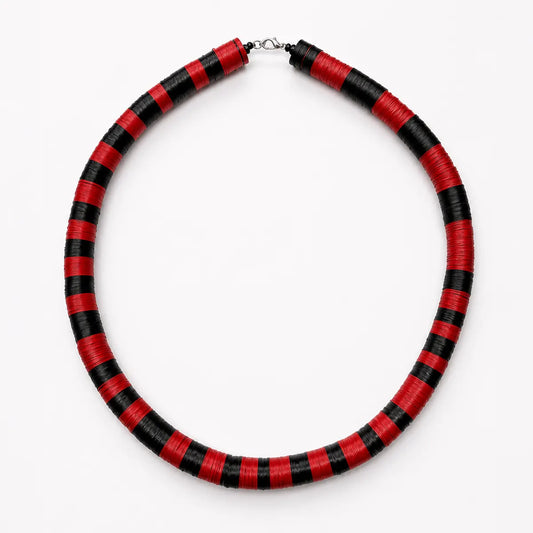 Aya Carnelian Slab and Seed Bead Necklace