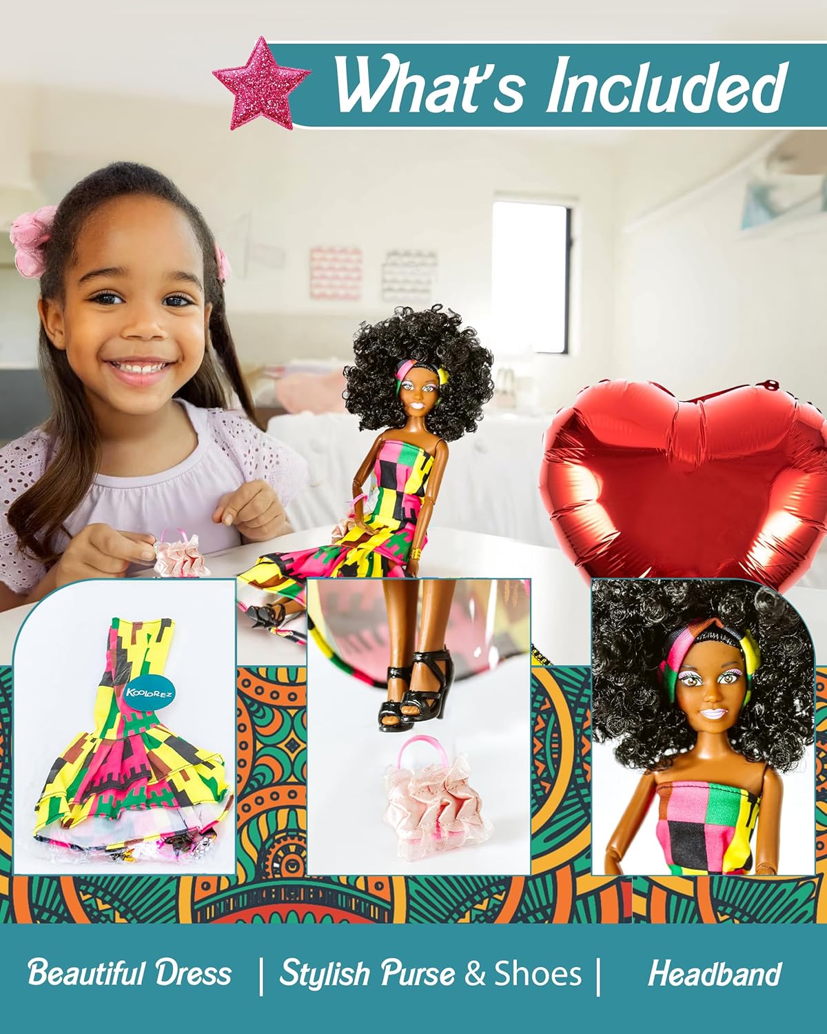 Maribel Black Diversity Doll with Movable Joints for Play